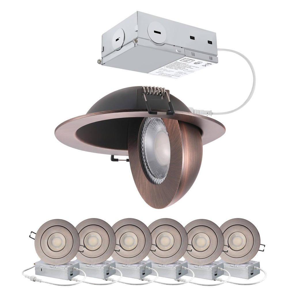 POPANU 4 Inch Gimbal LED Recessed Lights 6 Pack 5CCT Dimmable Swivel Bronze